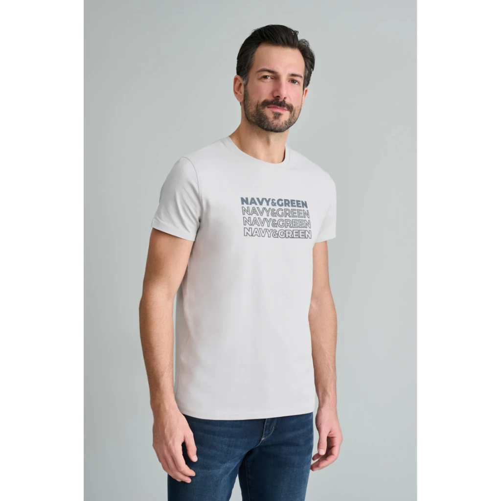 Navy & Green Ανδρικό T-Shirt Βαμβακερό Regular Fit - Image 5