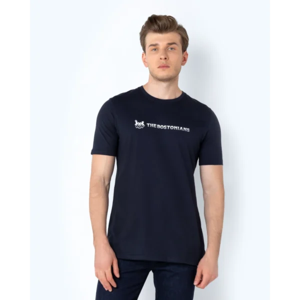 Bostonians Ανδρική Μπλούζα T-Shirt Logo Βαμβακερή Regular Fit