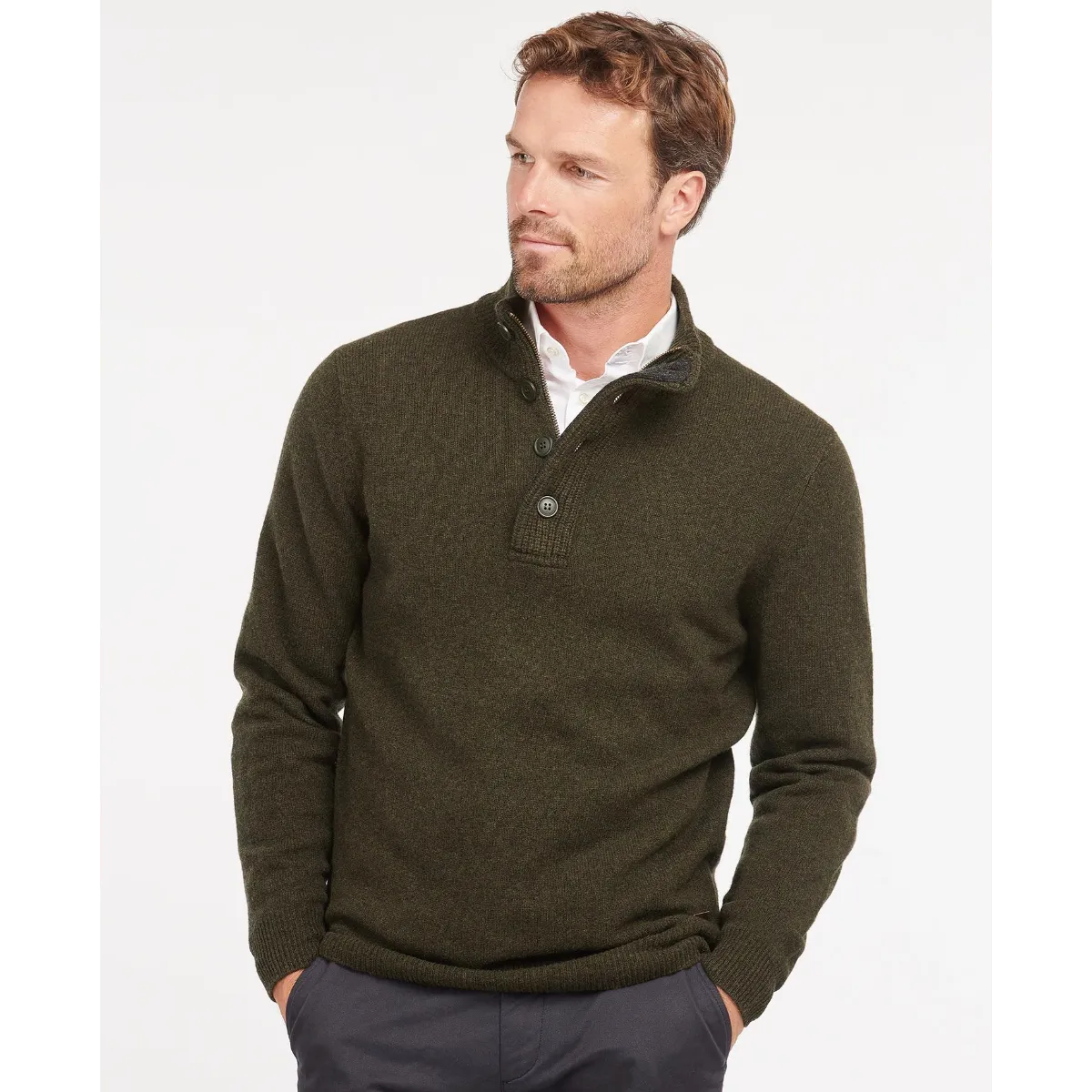 Barbour Ανδρική Μπλούζα Πλεκτή Merinos Half Patch Zip - Image 2