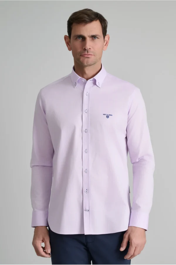 Navy & Green Anδρικο Πουκαμισο Comfort Fit