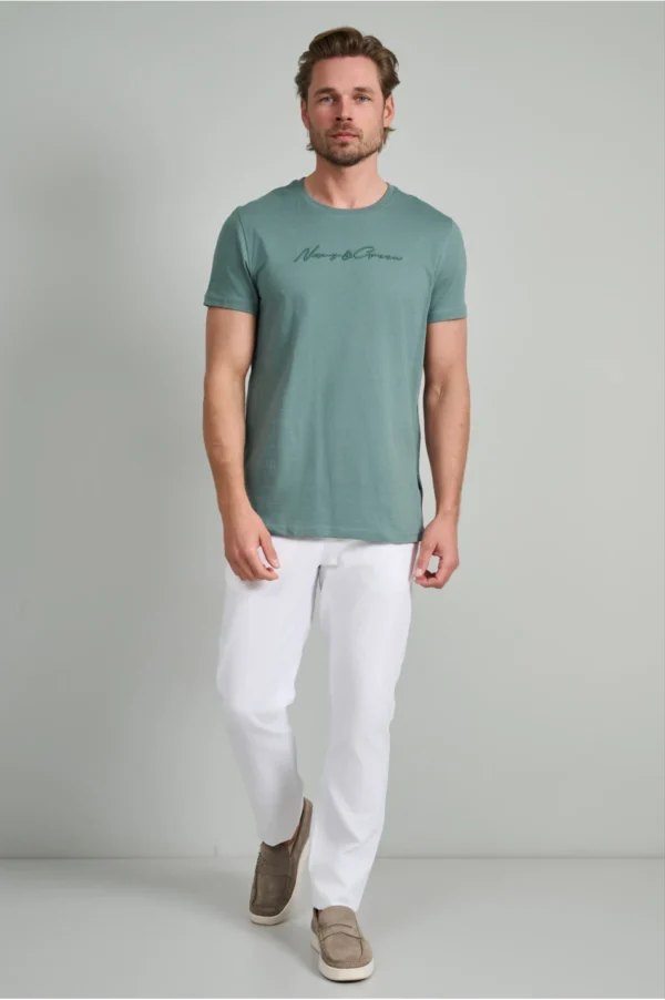 Navy & Green Ανδρικη Μπλουζα Λαιμοκοψη